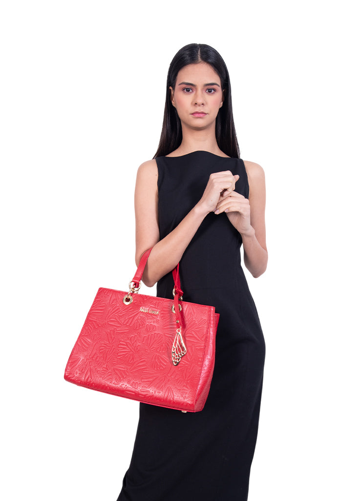 Bolsa Kaxan Piel Grabado Mariposa