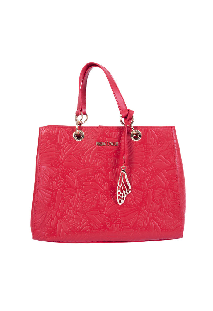 Bolsa Kaxan Piel Grabado Mariposa