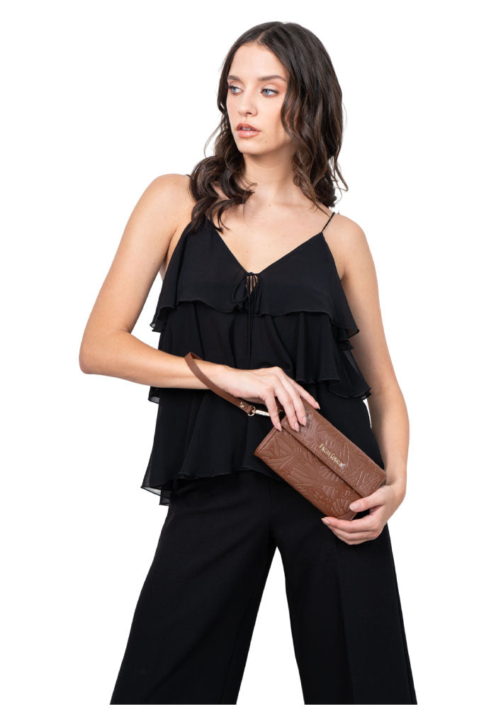 Bolsa Tsool Saffiano Grabado Mariposa Negro