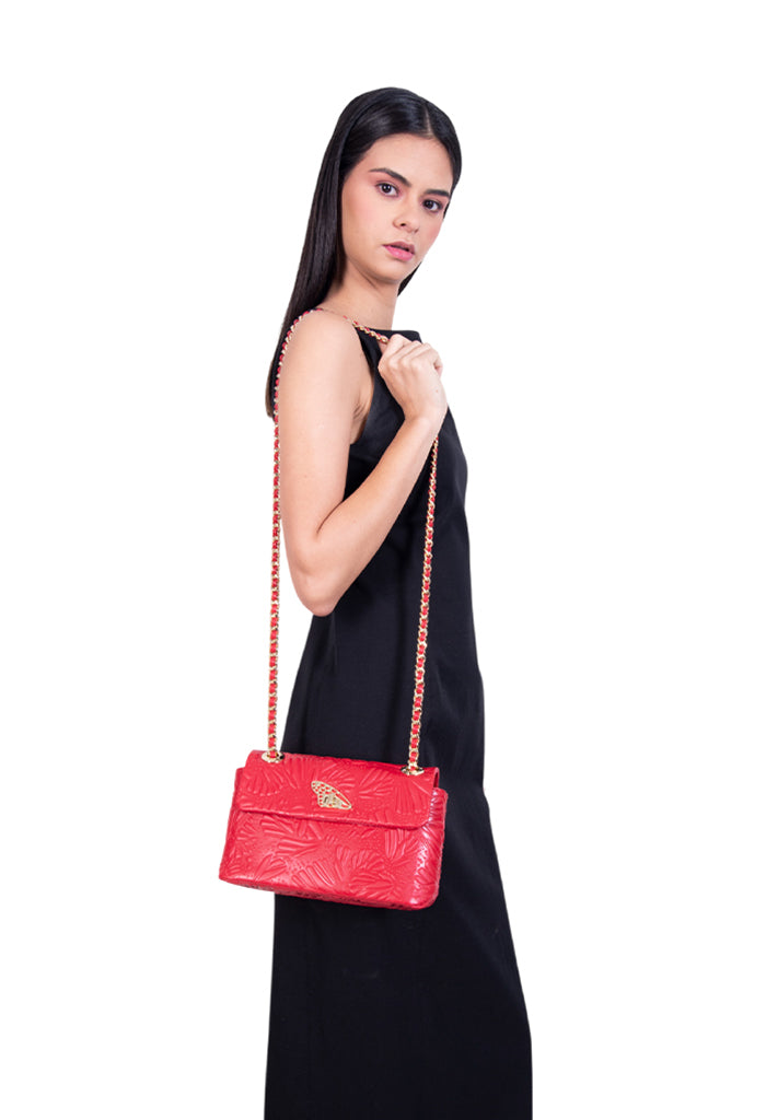 Bolsa Tusbel Piel Mini Grabado Mariposa