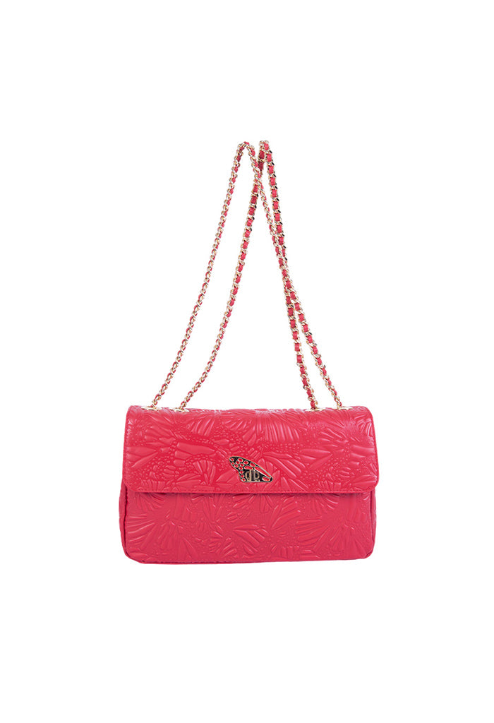 Bolsa Tusbel Piel Grabado Mariposa