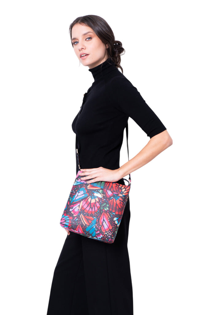 Messenger Bag Xíimbal Mariposa Bordada Original