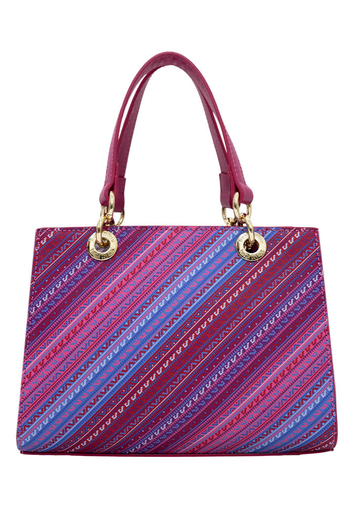 Mini Satchel Kaxan Saffiano Grecas Prehispánicas
