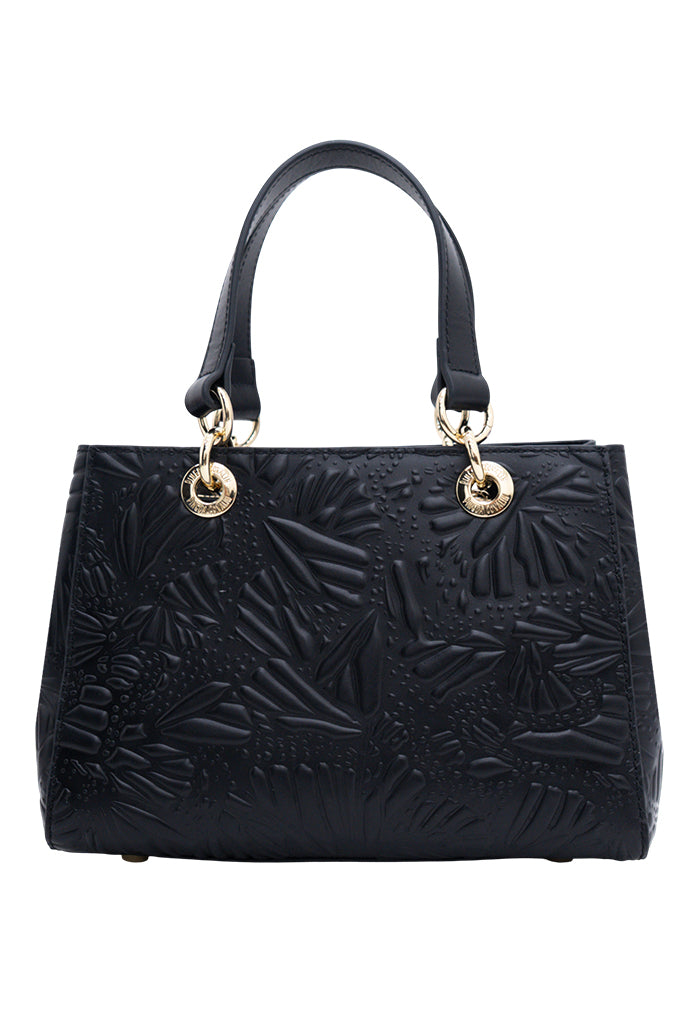 Mini Satchel Kaxan Piel Grabado Mariposa