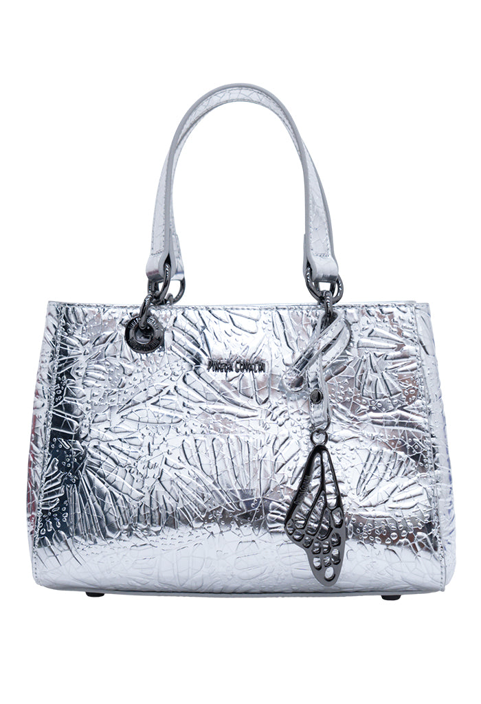 Mini Satchel Kaxan Piel Grabado Mariposa