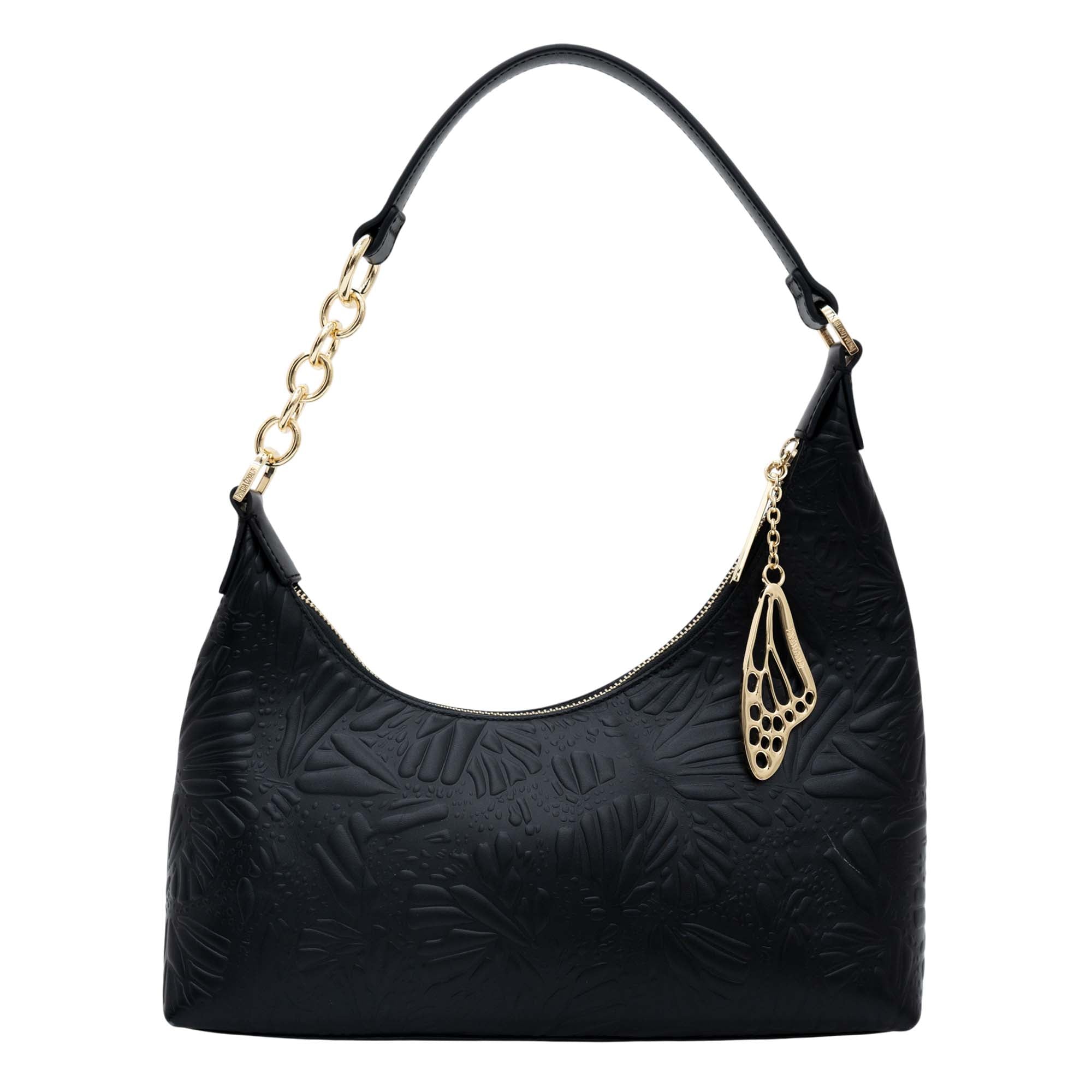 Bolsa Hobo Sáasil Piel Grabado Mariposa