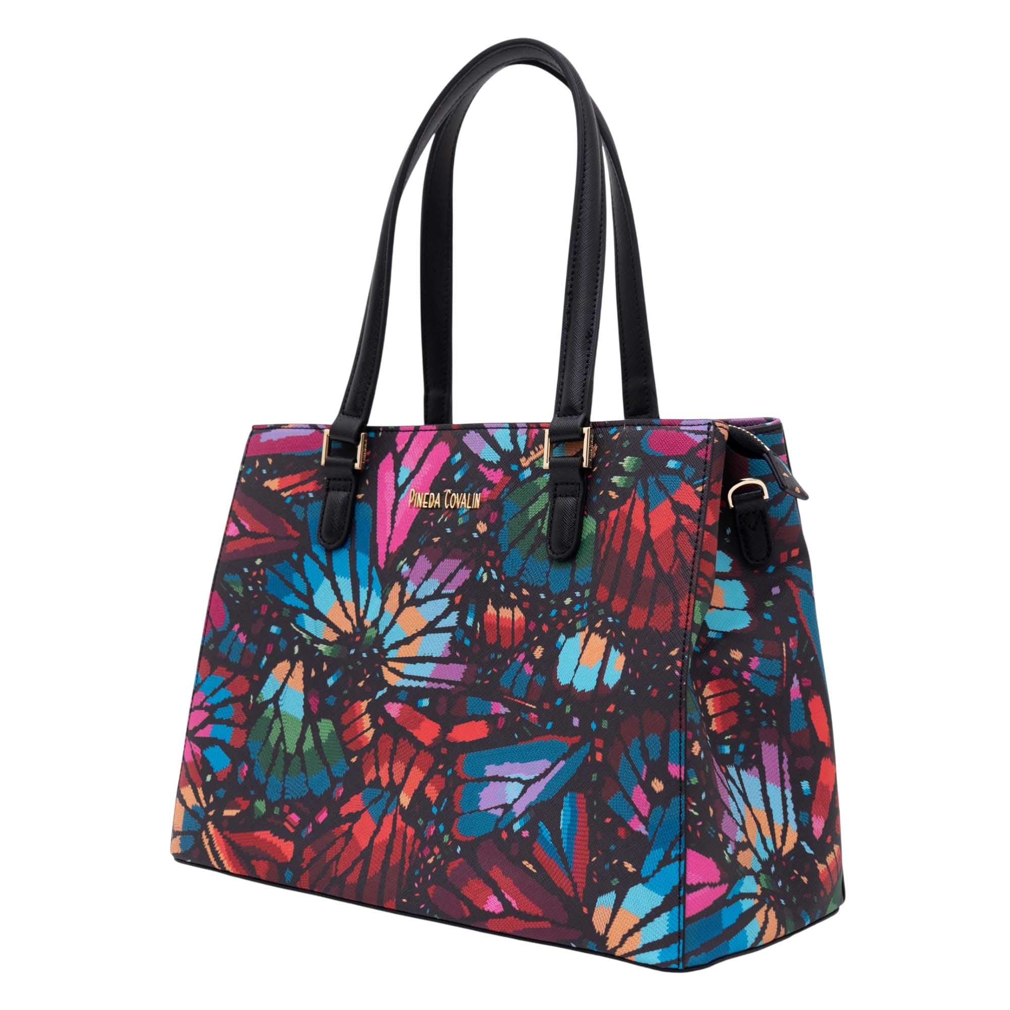Bolsa Satchel Kan Ek’ Saffiano Mariposa Bordada