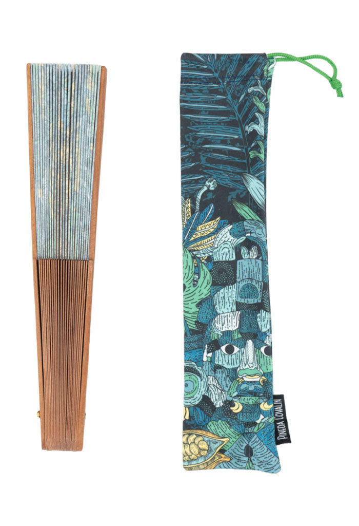 Abanico Iik Máscara de Jade