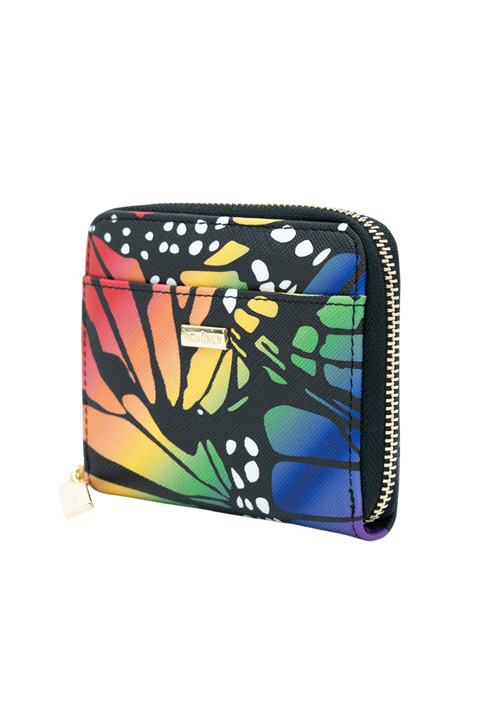 Cartera Chica Saffiano Mariposa Macro Arcoíris
