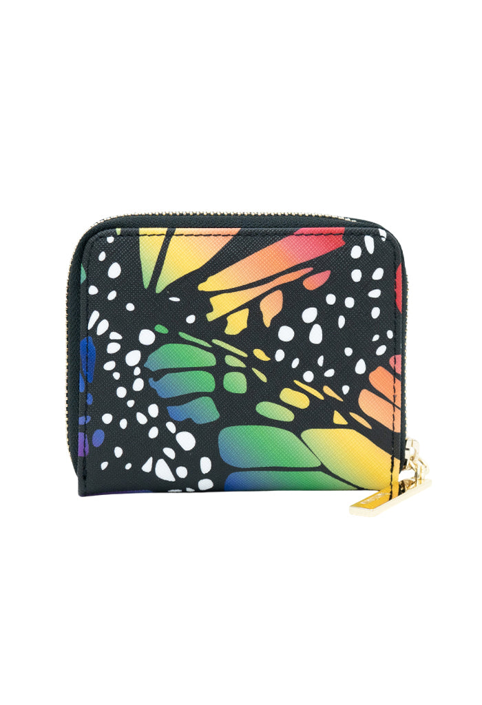 Cartera Chica Saffiano Mariposa Macro Arcoíris