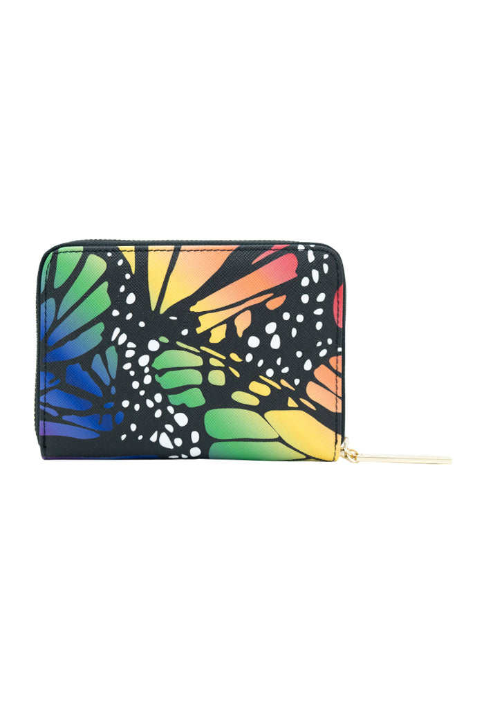 Cartera Mediana Saffiano Mariposa Macro Arcoíris