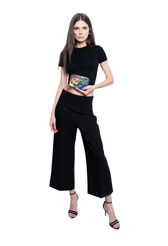 Cartera Mediana Saffiano Mariposa Macro Arcoíris