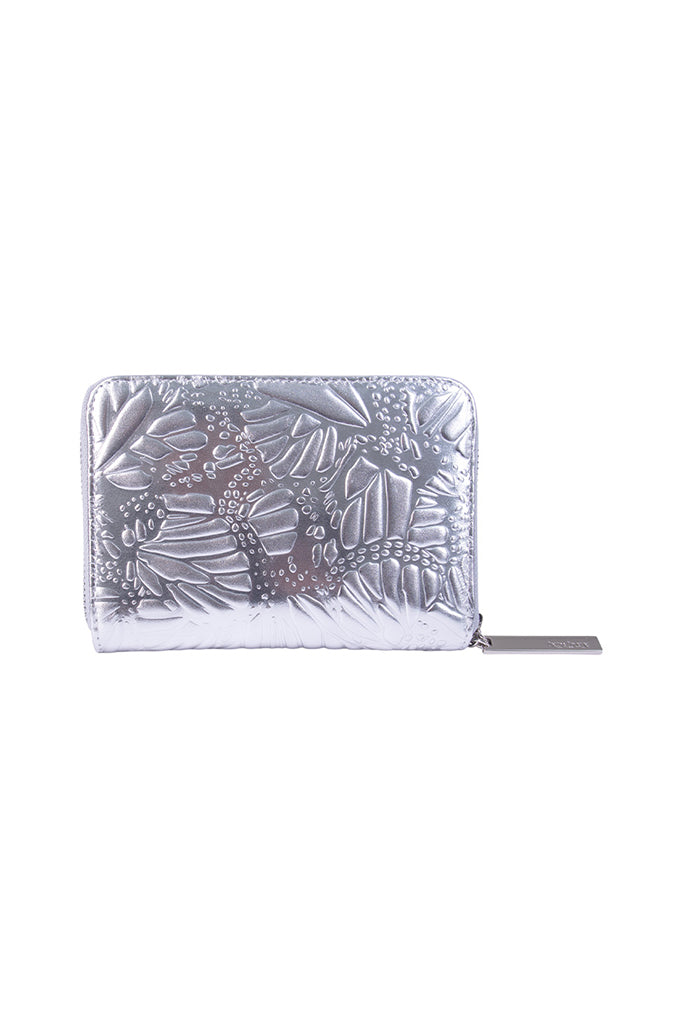 Cartera Mediana Piel Grabado Mariposa