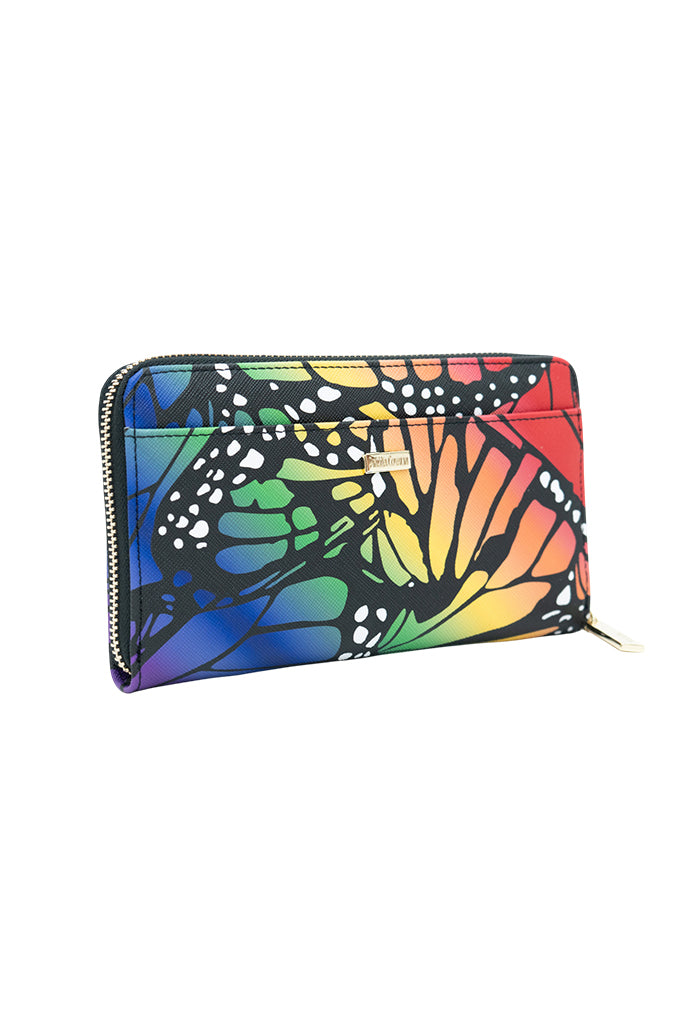 Cartera Grande Saffiano Mariposa Macro Arcoíris