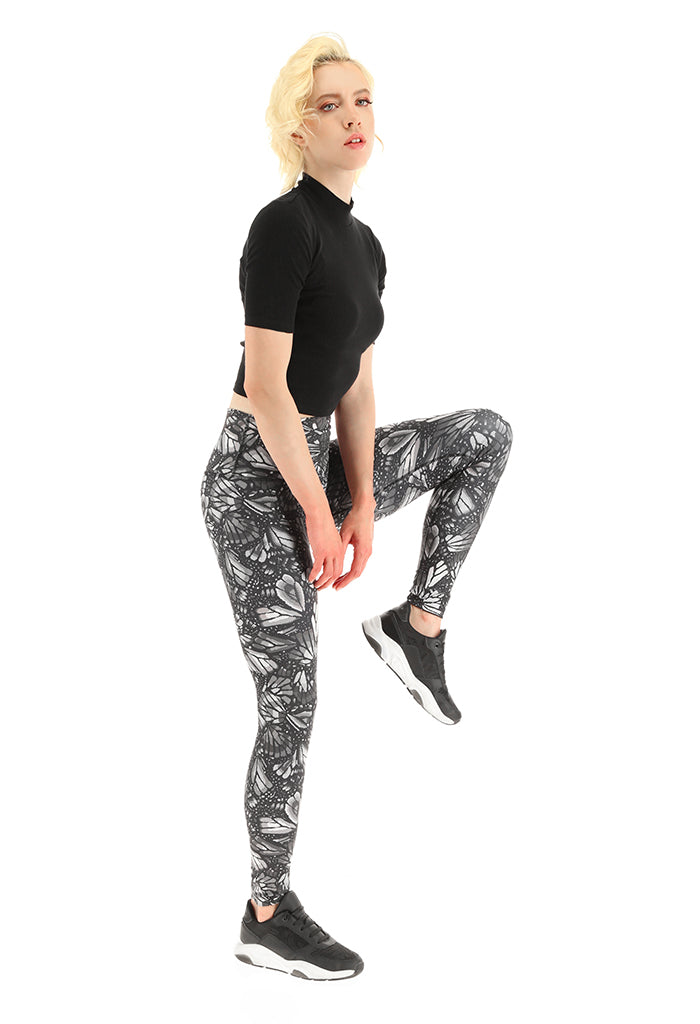 Leggins Metztli Mariposa Bordada Negro