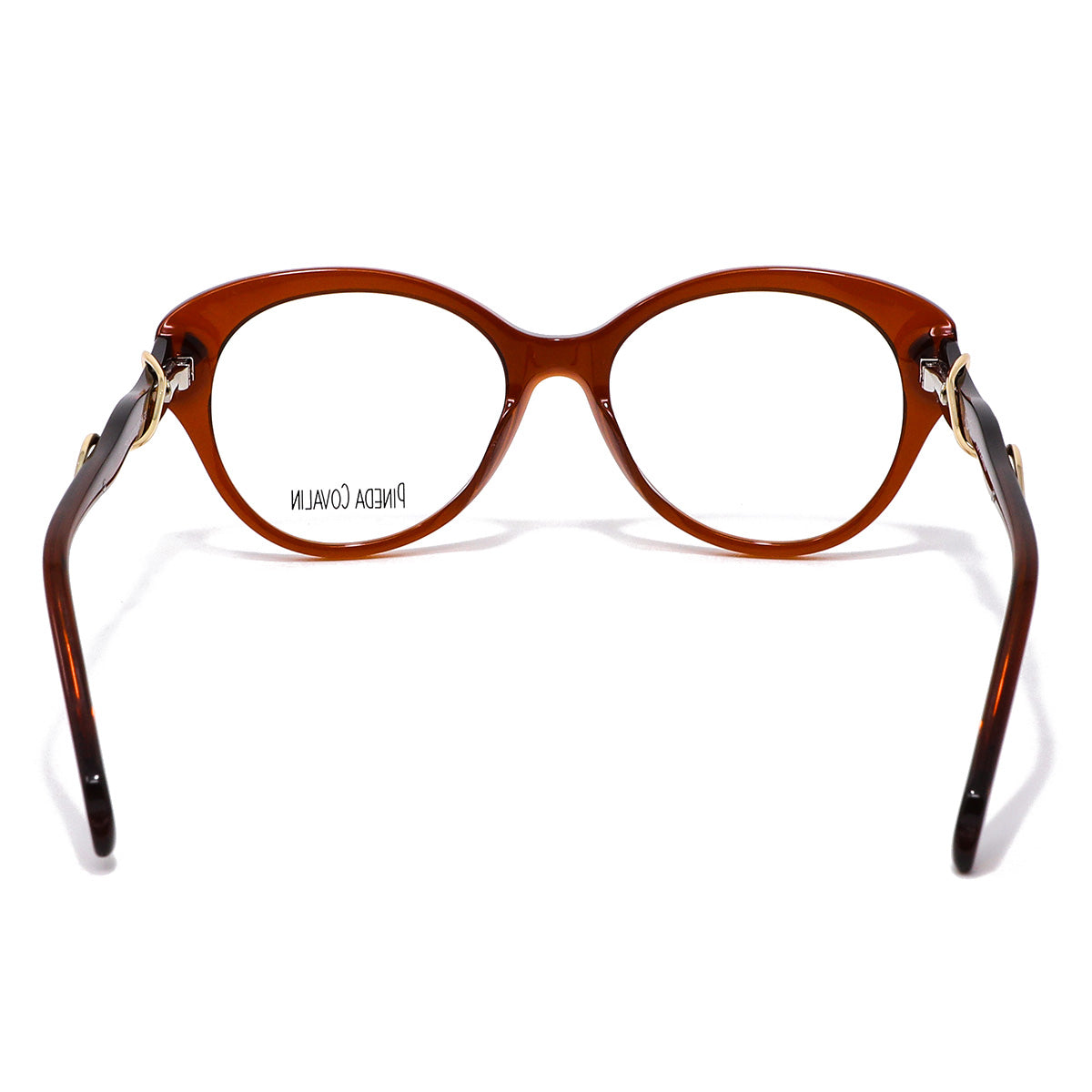 Lentes Clip On Pantos Café Mariposa Dorada