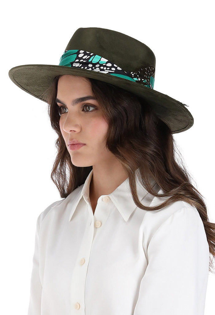 Sombrero Cehuallotl Verde Mariposa Macro