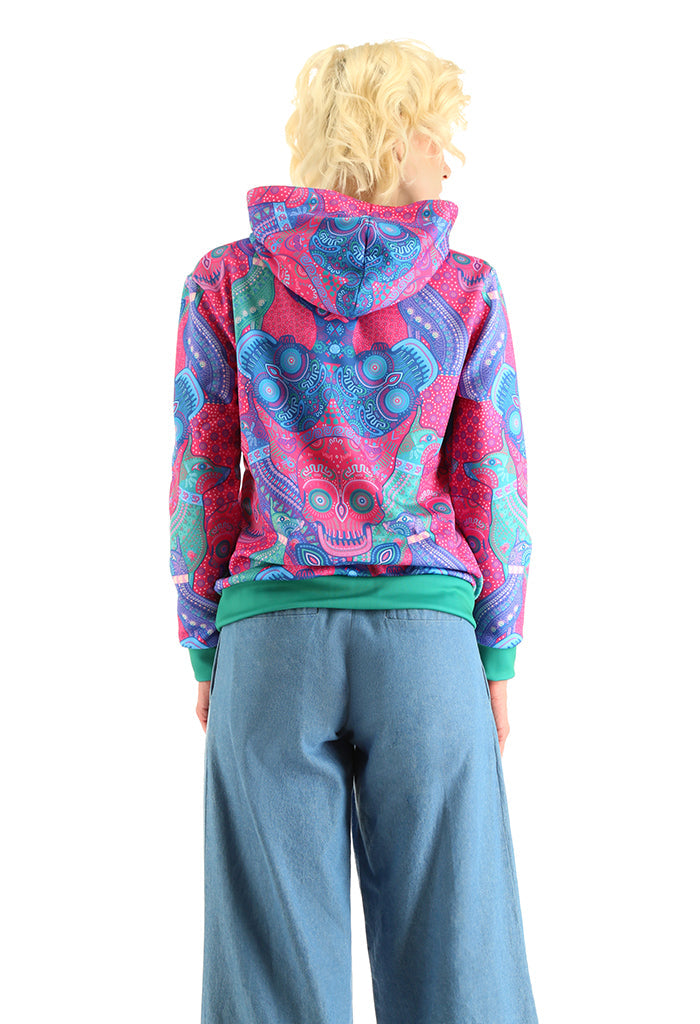 Sudadera Xolo Mujer Día de Muertos Mictlán Rosa