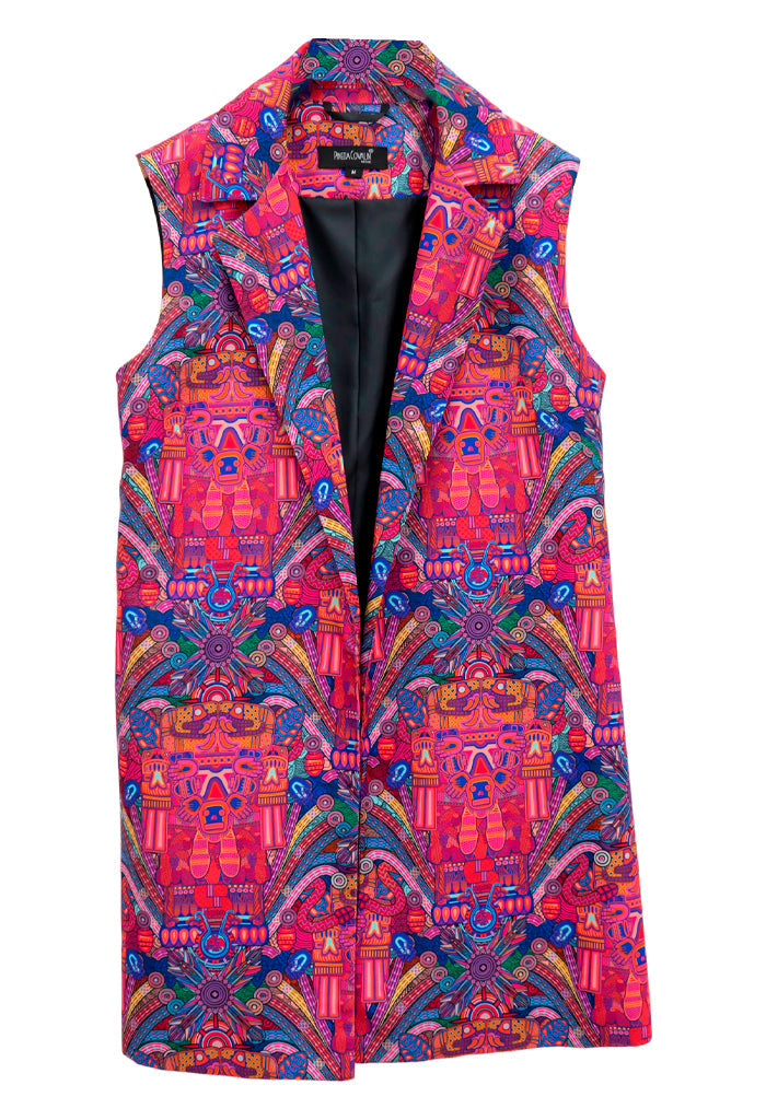 Chaleco Okuili Coatlicue Morado/Rosa