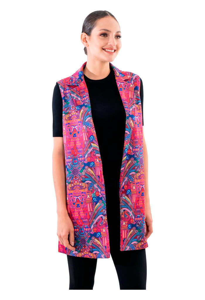 Chaleco Okuili Coatlicue Morado/Rosa