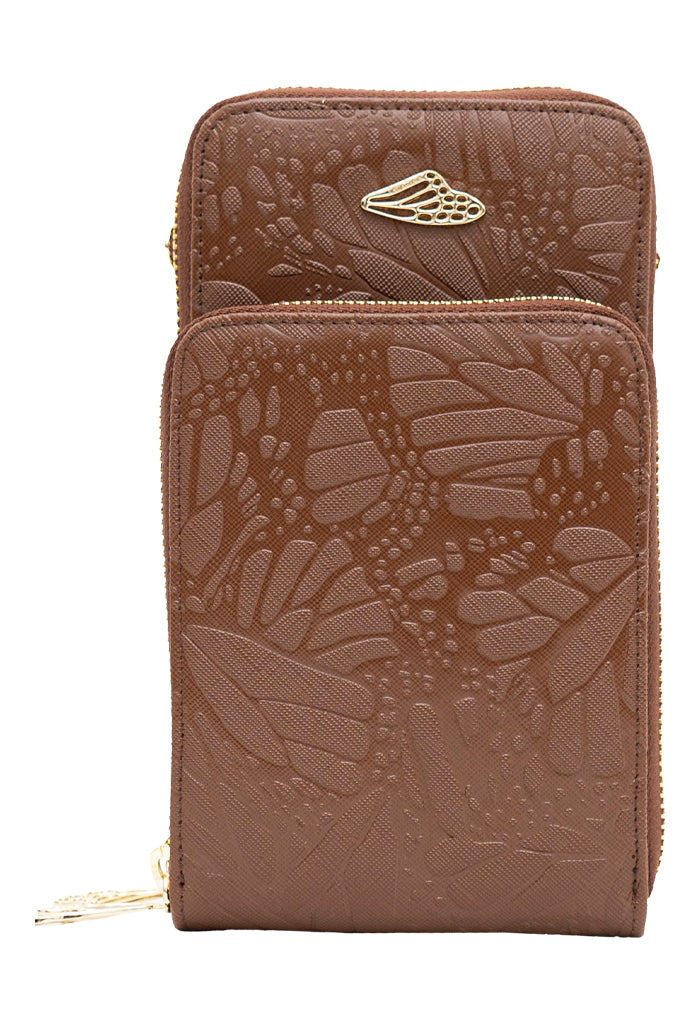 Porta Celular Naab Saffiano Grabado Mariposa