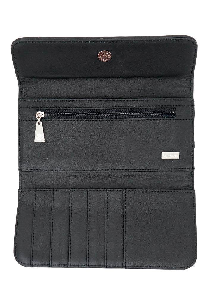 Cartera Bolsillo Negro Vuelo de Mariposa Rojo