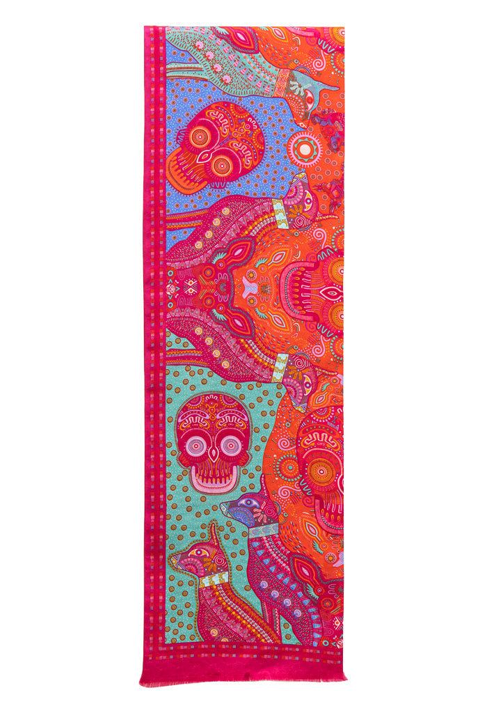 Bufanda Doble Vista Día de Muertos Mictlán
