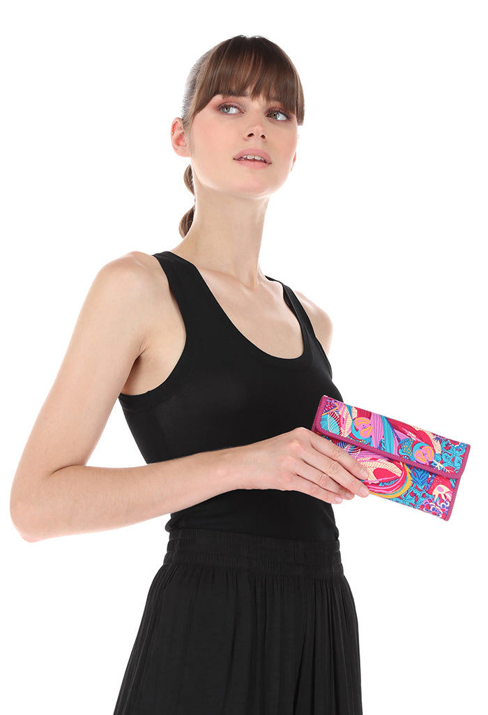 Cartera Bolsillo Uva Fruta Mexicana Fucsia