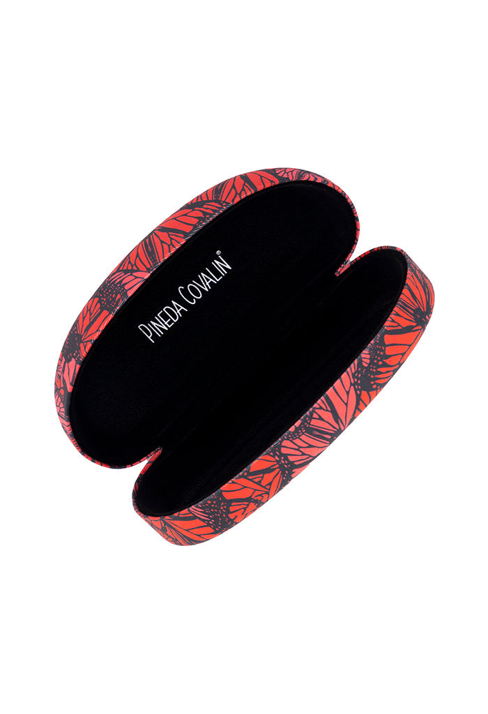 Estuche Lentes Sol Mariposa Monarca Rojo
