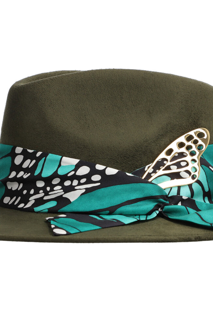 Sombrero Cehuallotl Verde Mariposa Macro