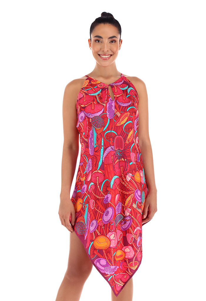 Vestido Largo Hongos Sagrados Rojo