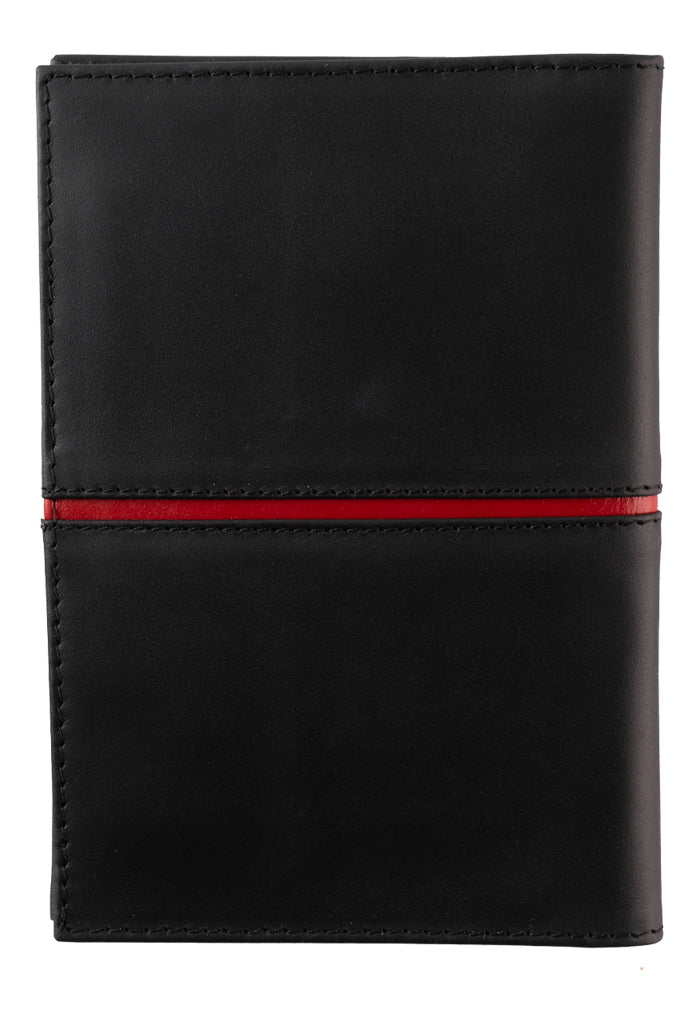 Porta Pasaporte Kukxaan Negro Ribete Rojo Mariposa Monarca Rojo