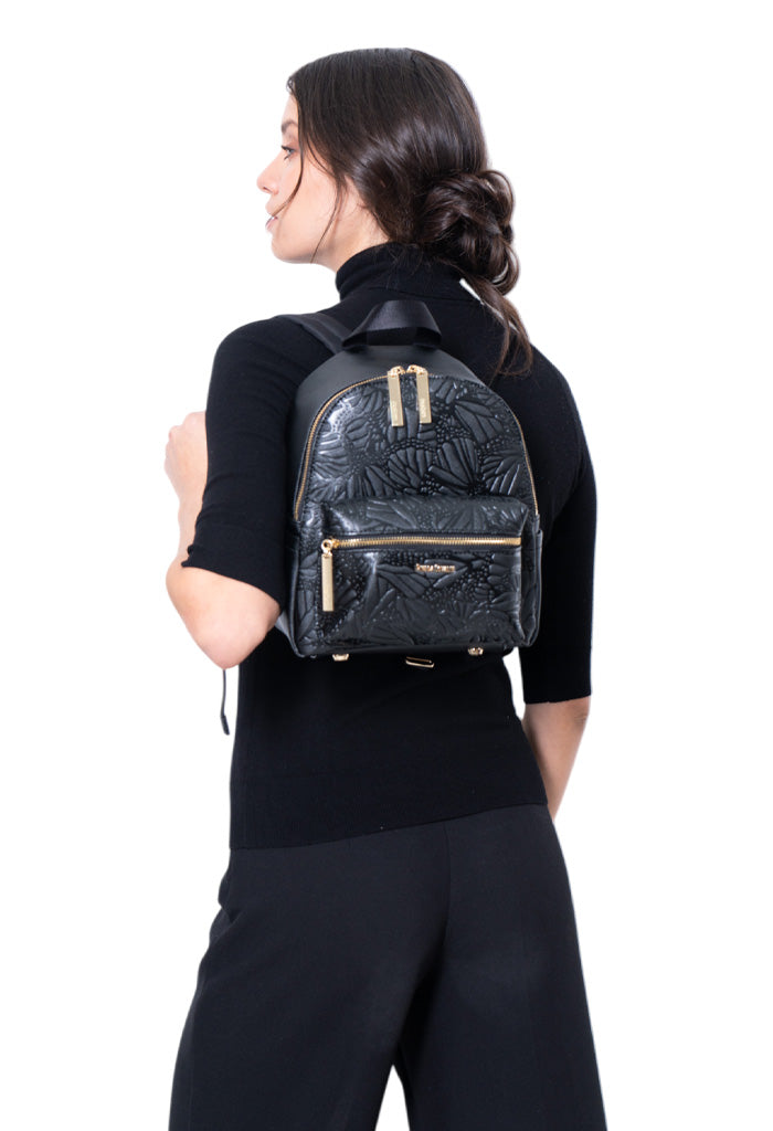 Mini Backpack Nuuk Mariposa Grabado Mariposa Negro