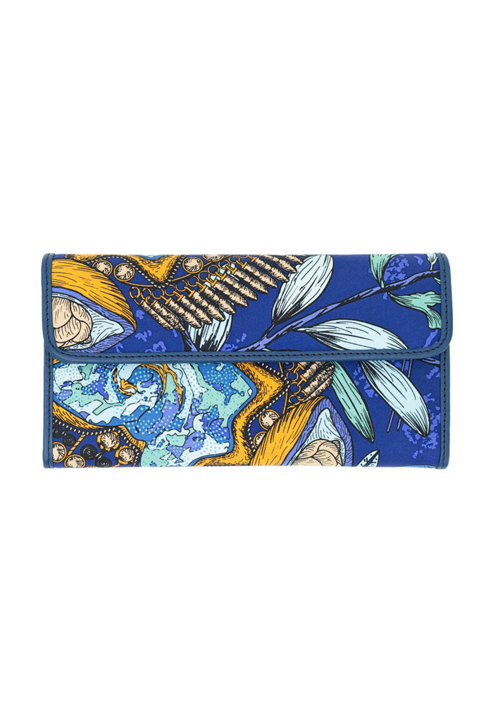 Cartera Bolsillo Azul Acero Máscara de Jade