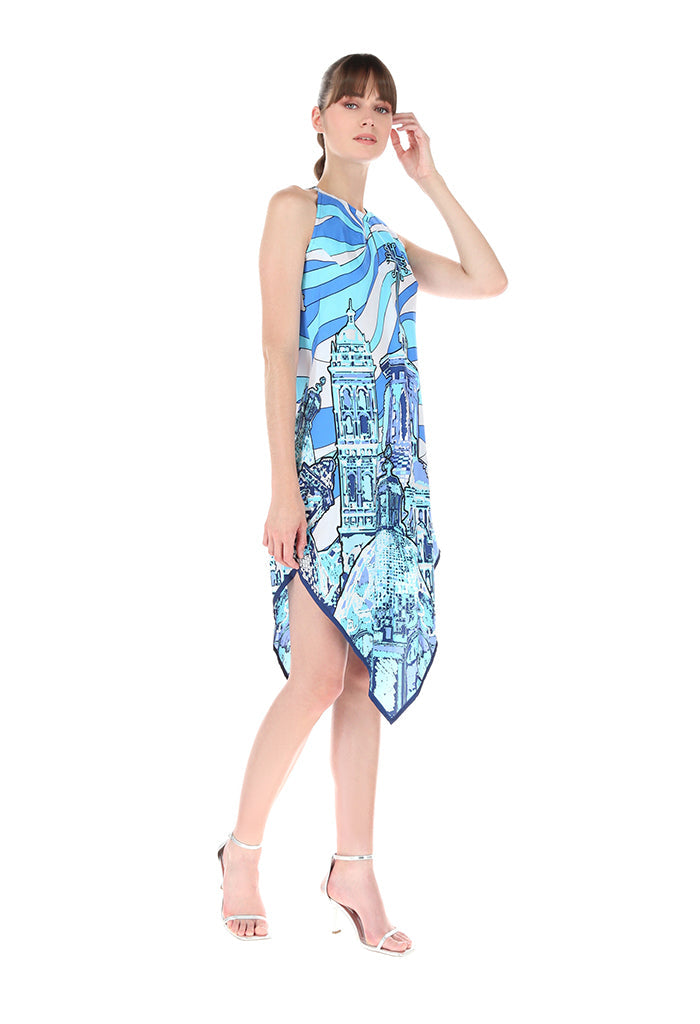 Vestido Largo Cúpulas de Puebla Azul