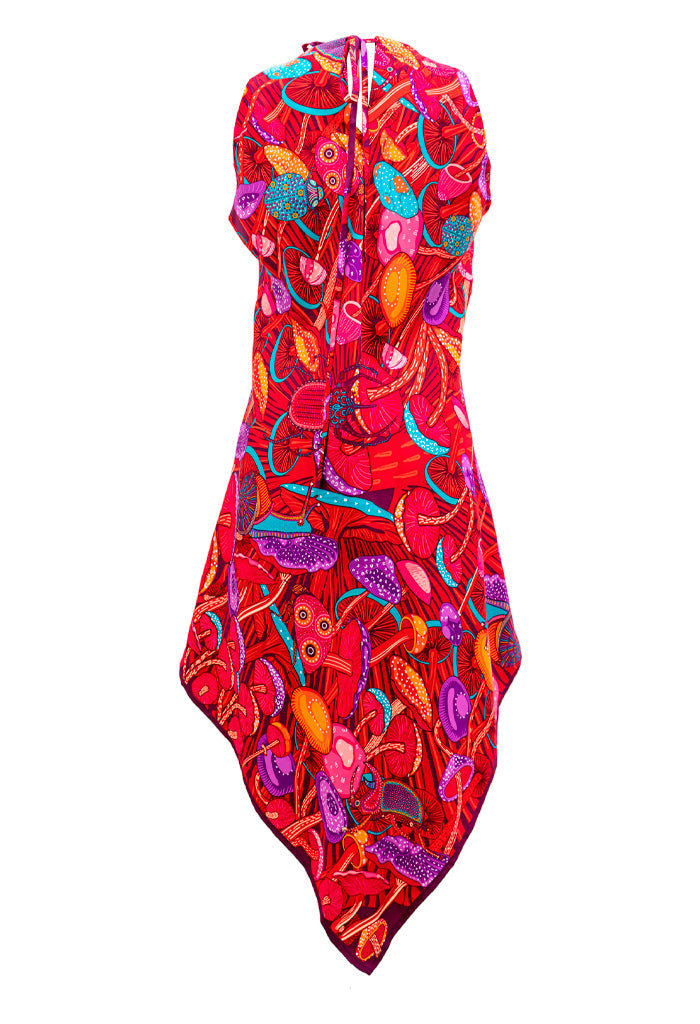 Vestido Largo Hongos Sagrados Rojo