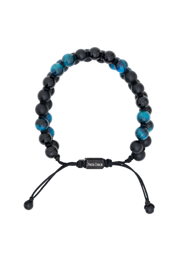 Pulsera Doble Ojo de Tigre Azul