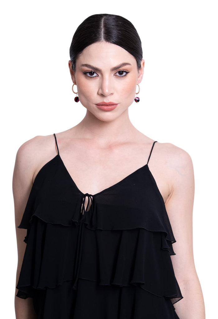 Aretes Bo Seda Chapa Oro