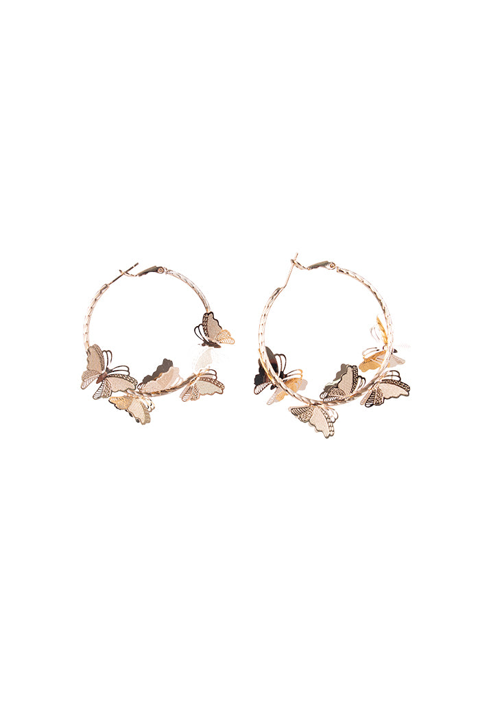 Arracadas Mariposas Chapa De Oro