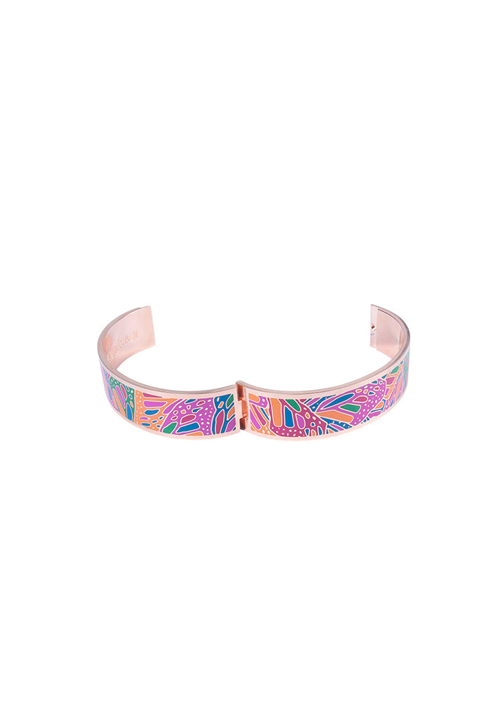 Brazalete Mariposa Colores Baño Oro Rosa