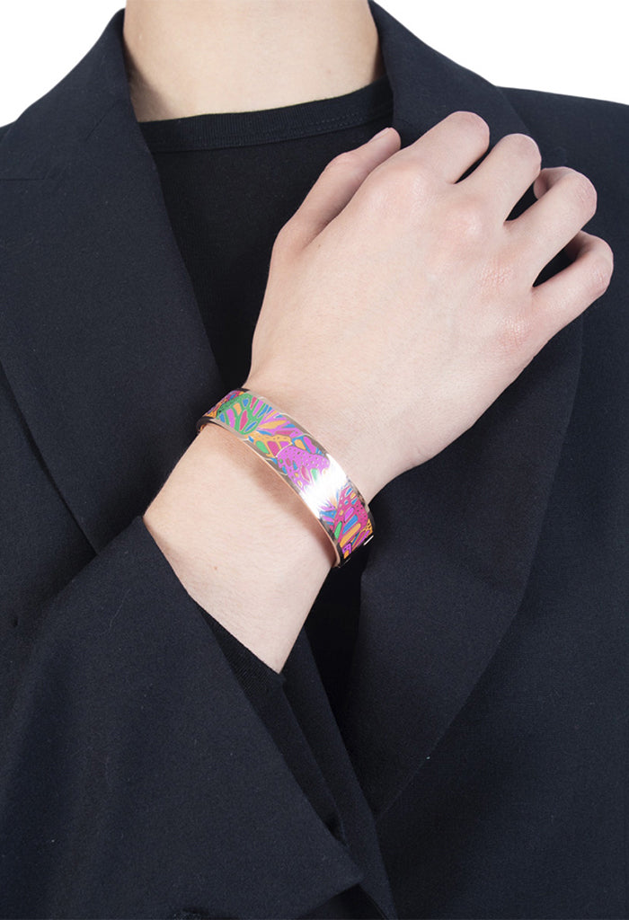 Brazalete Mariposa Colores Baño Oro Rosa