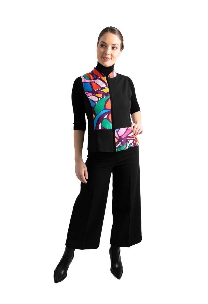 Chaleco Combinado Mariposa Abstracta Morado