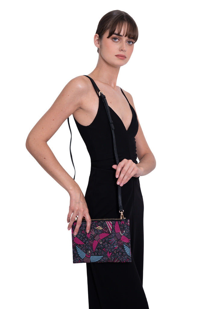 Crossbody Nikté Saffiano Colibrí