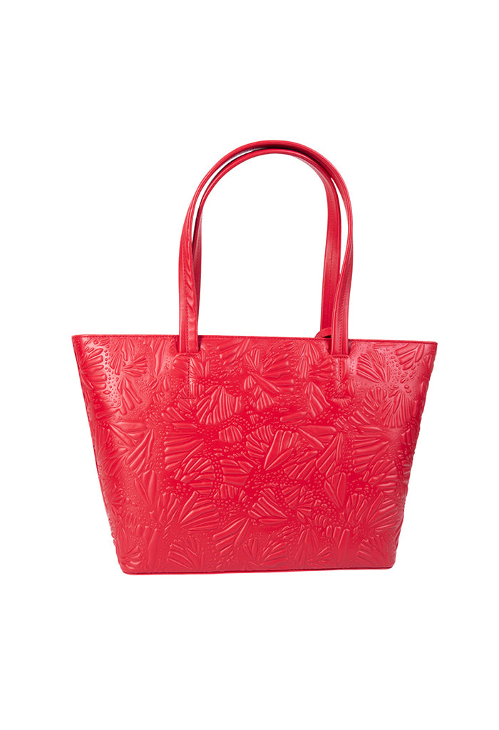 Tote K'iin de Piel Grabado Mariposa