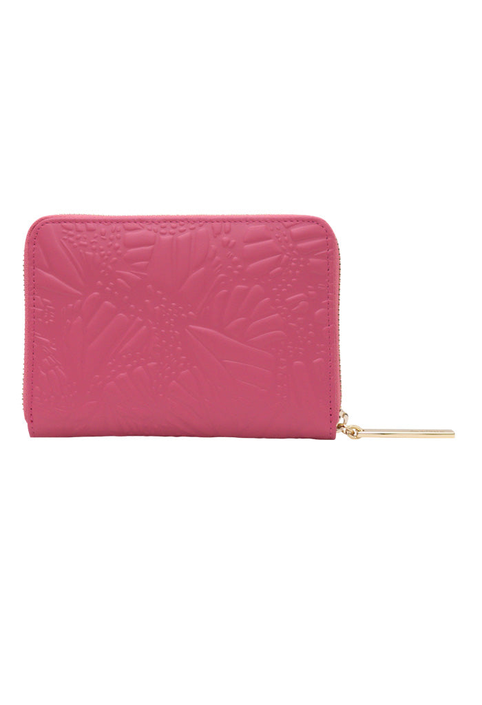 Cartera Mediana Piel Grabado Mariposa