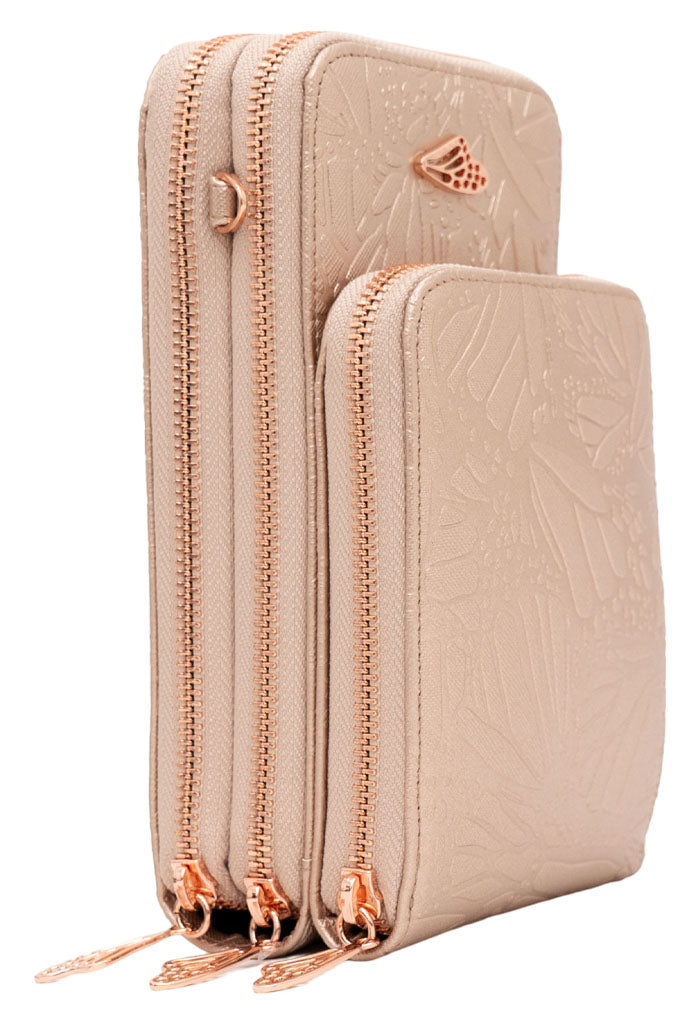 Porta Celular Naab Saffiano Grabado Mariposa