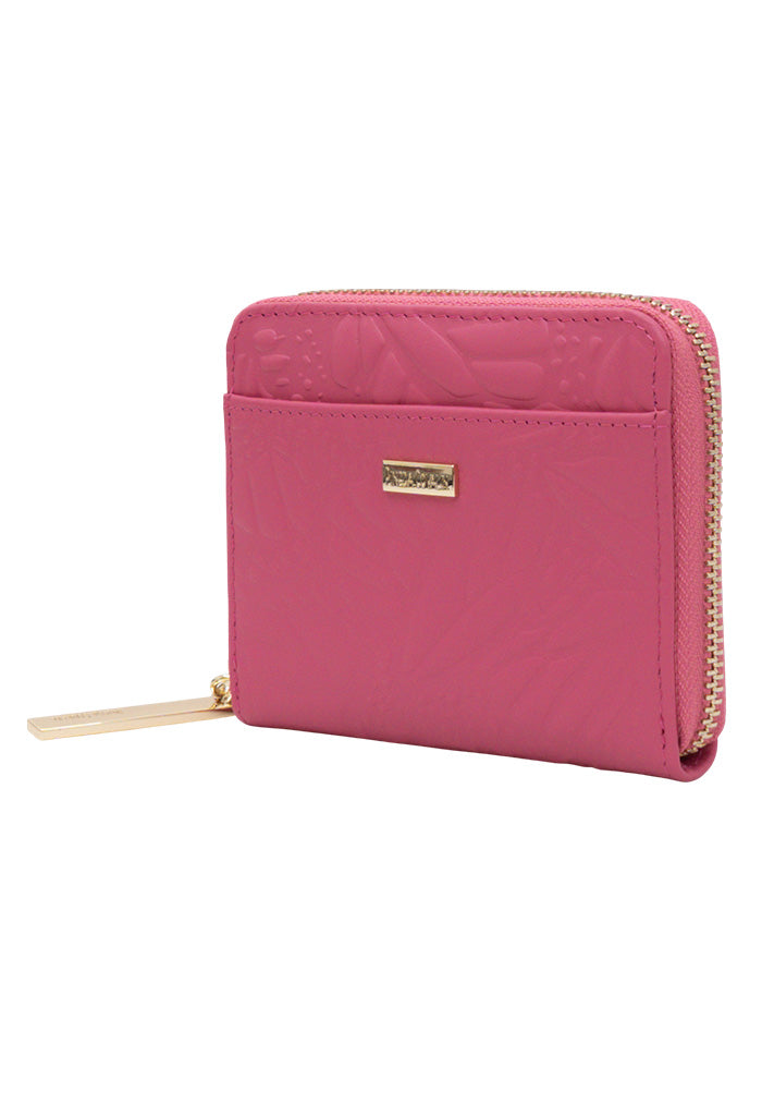 Cartera Chica Piel Grabado Mariposa