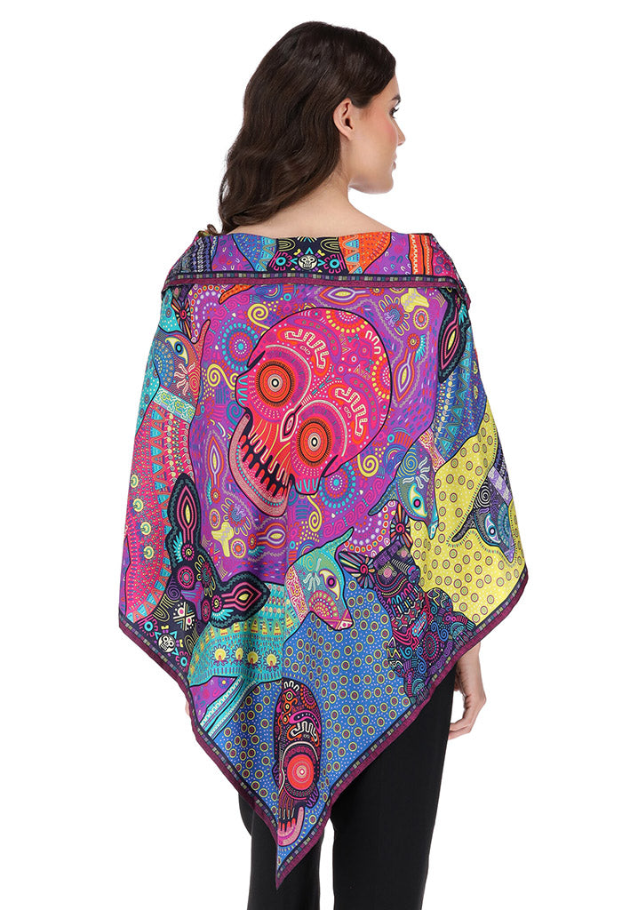 Poncho Día de Muertos Mictlán