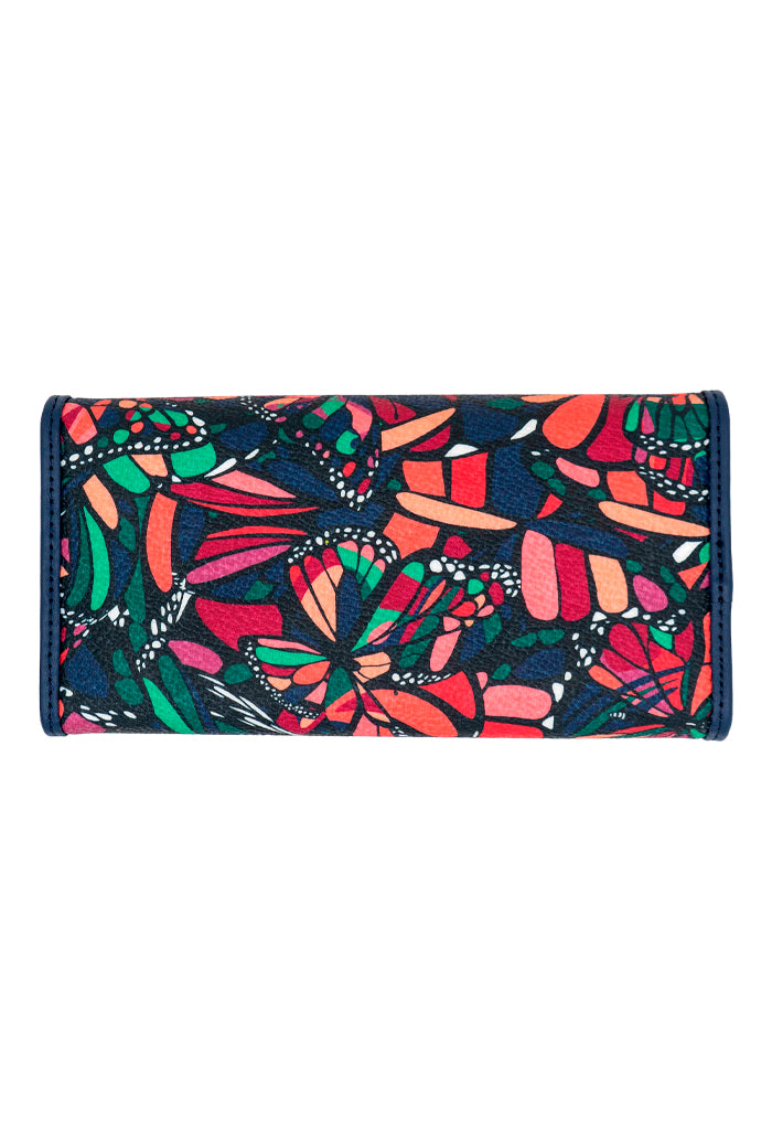 Cartera Bolsillo Negro Vuelo de Mariposa Rojo