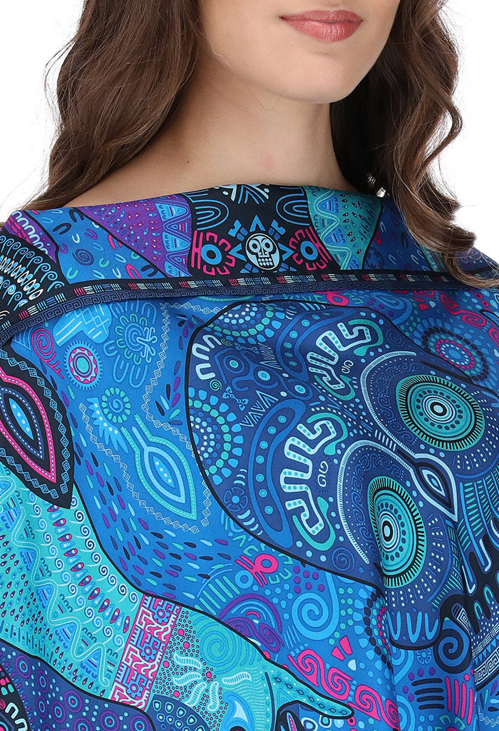 Poncho Día de Muertos Mictlán